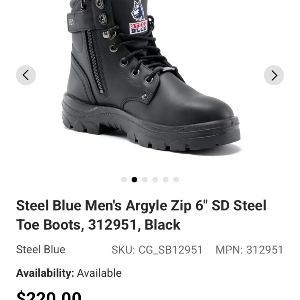 Steel Blue Men's Argyle Zip 6" SD Steel Toe Boots - Black